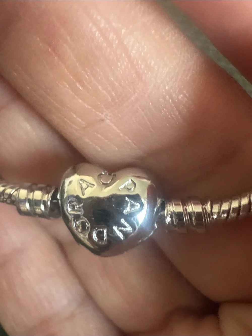 Pandora Heart Bead Charm - Silver Polished bracelet